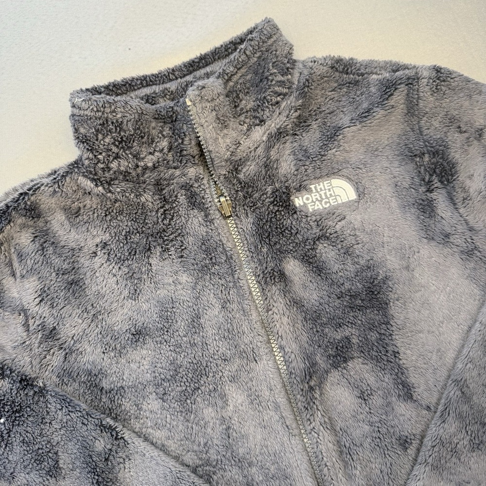 The North Face Jacket Girls Size 14/16 Gray Fleece Osito Fleece Full Zip Logo